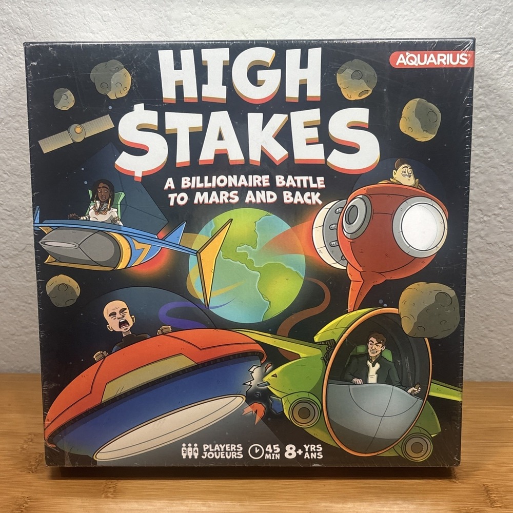 High Stakes Aquarius Board Game Mars‎ Space Travel Stock Market Strategy-sealed